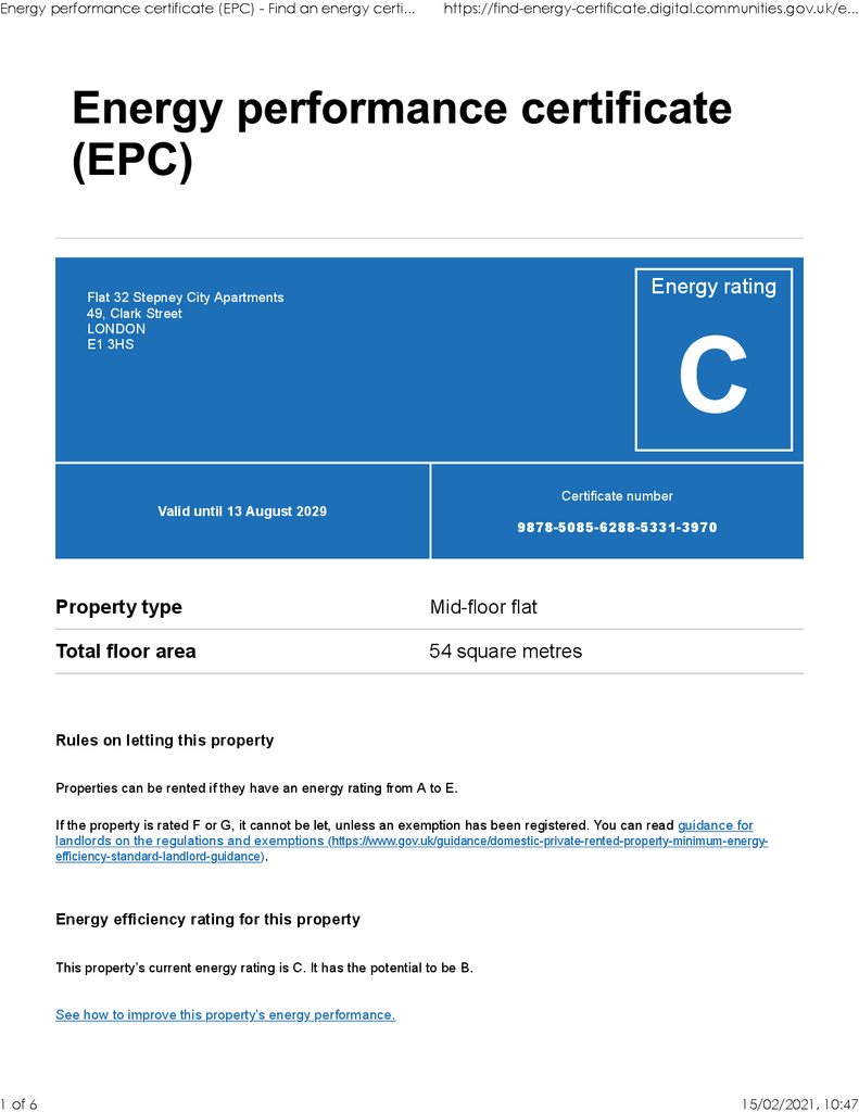 EPC Certificate