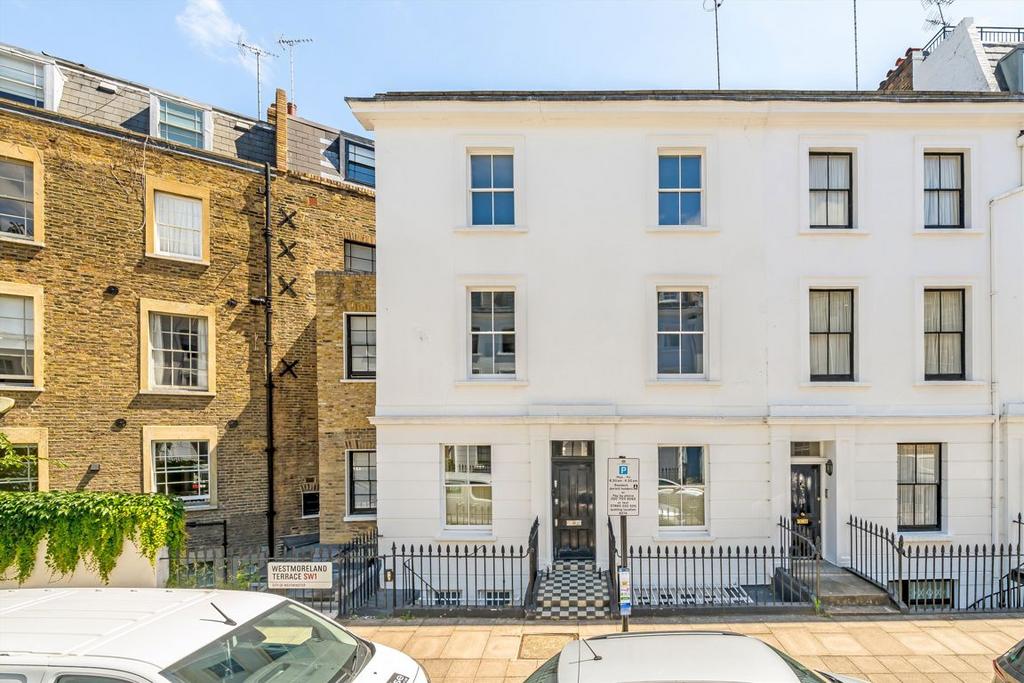 Terraced house exterior, parking