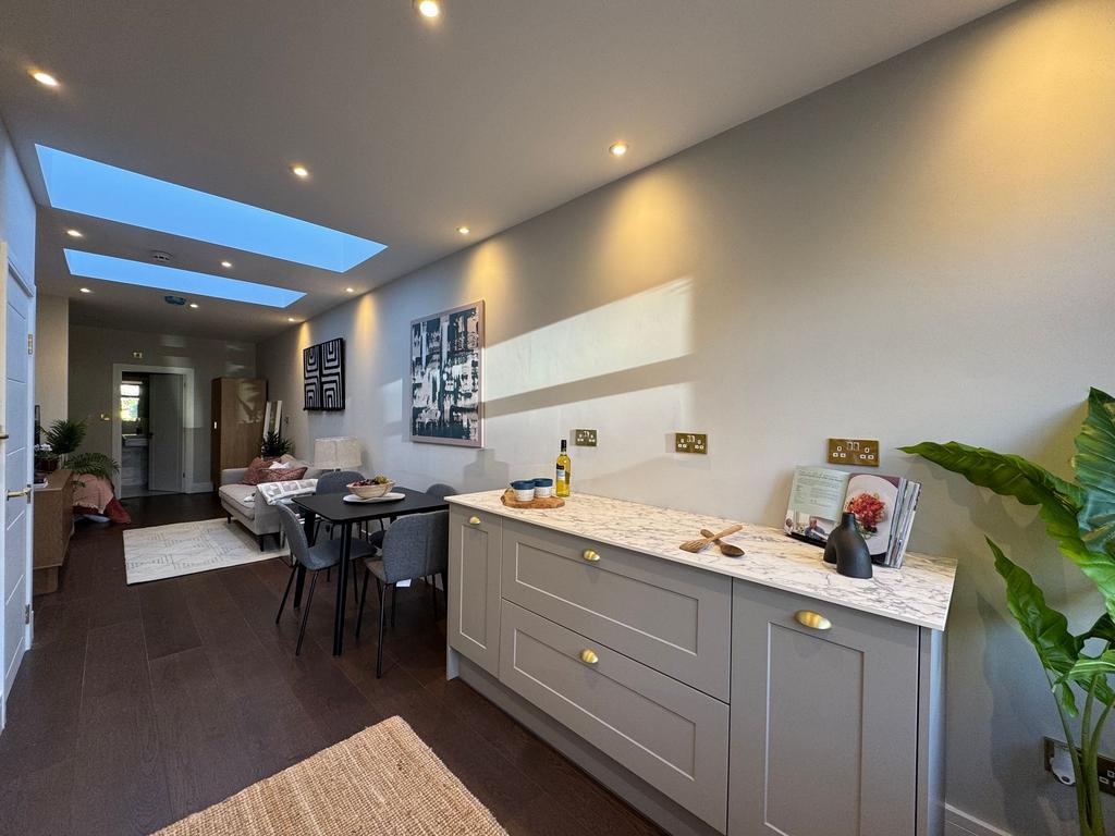 Open plan Kitchen/lounge/bedroom/dining area