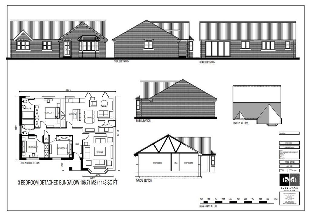 Three x 3 bedroom detached bungalows