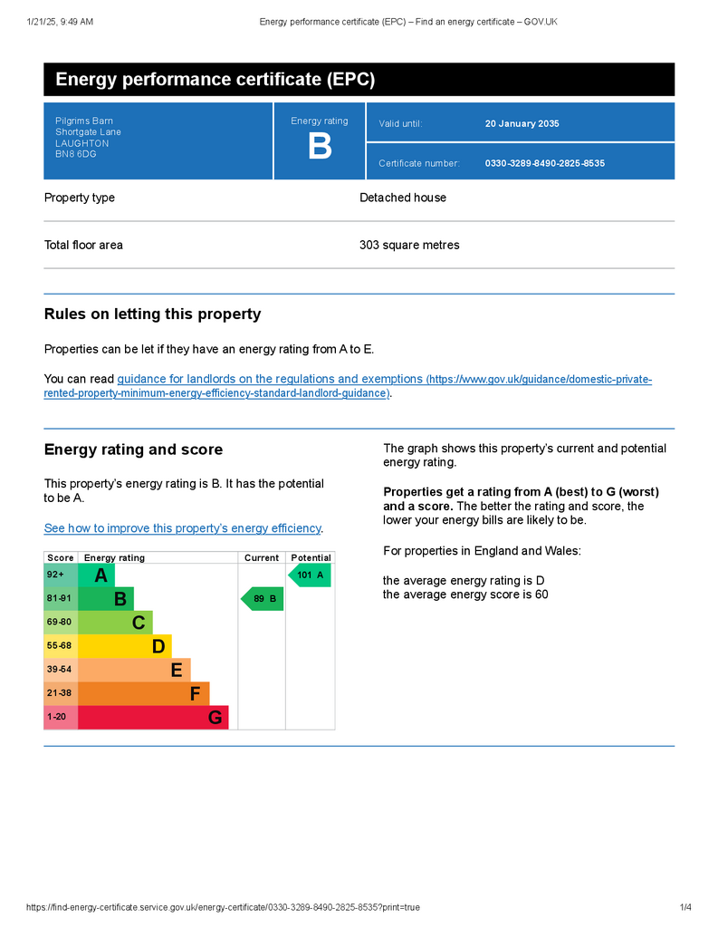 EPC - Pilgrims Barn