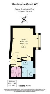 Studio to rent, Orsett Terrace, London, W2