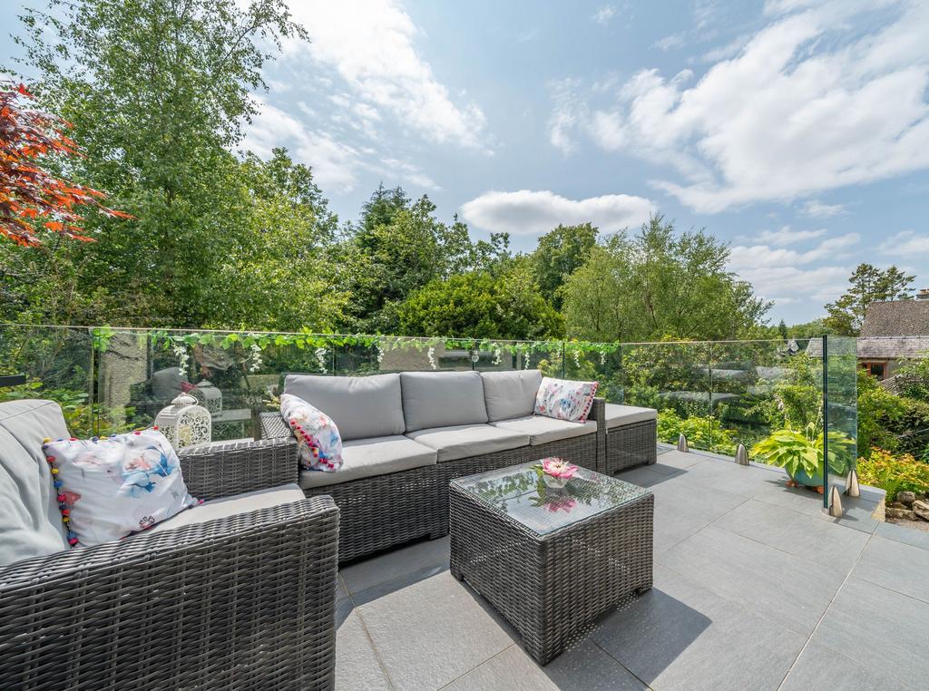 Raised patio area