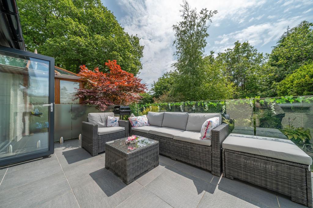 Raised patio area