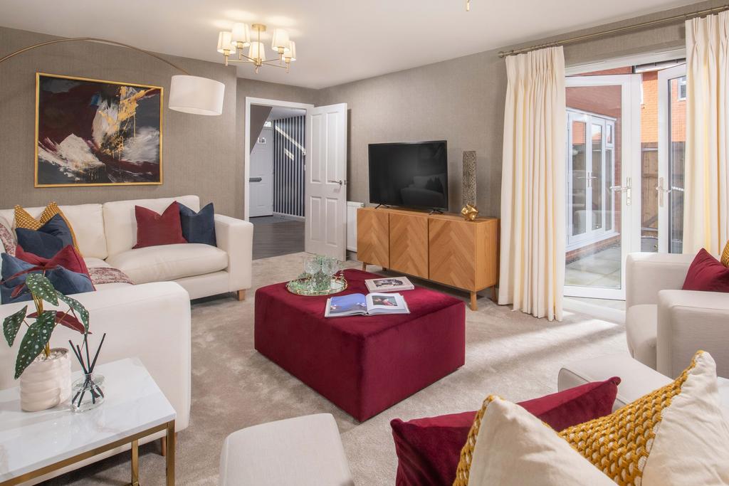 Avondale lounge with French doors open