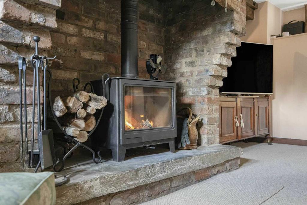 Wood burner in lounge
