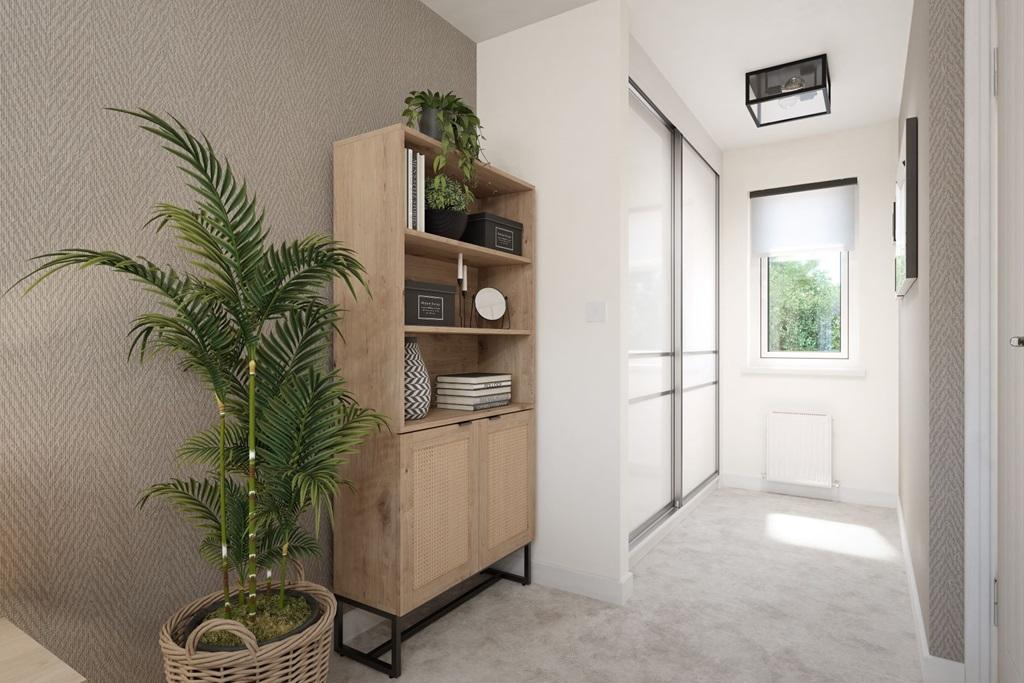 A dedicated dressing area sits within Bedroom 1