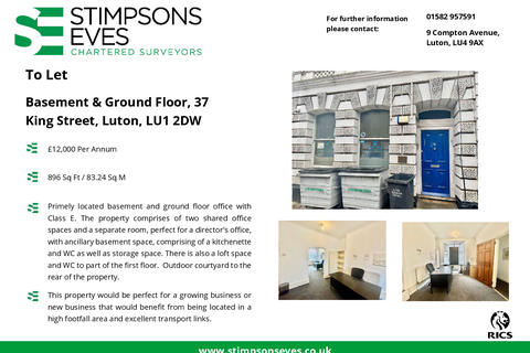 Office to rent, 37 King St Luton LU1 2DW