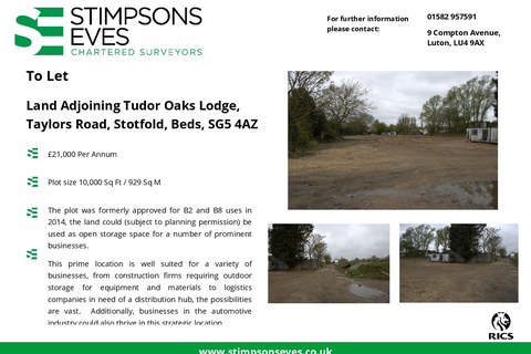 Land to rent, 3 Taylors Rd Hitchin SG5 4AZ