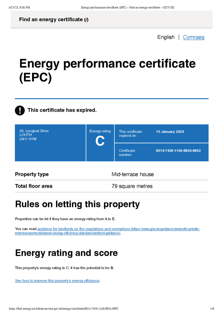 EPC (Contains public sector information licensed under the Open Government Licence v3.0.)