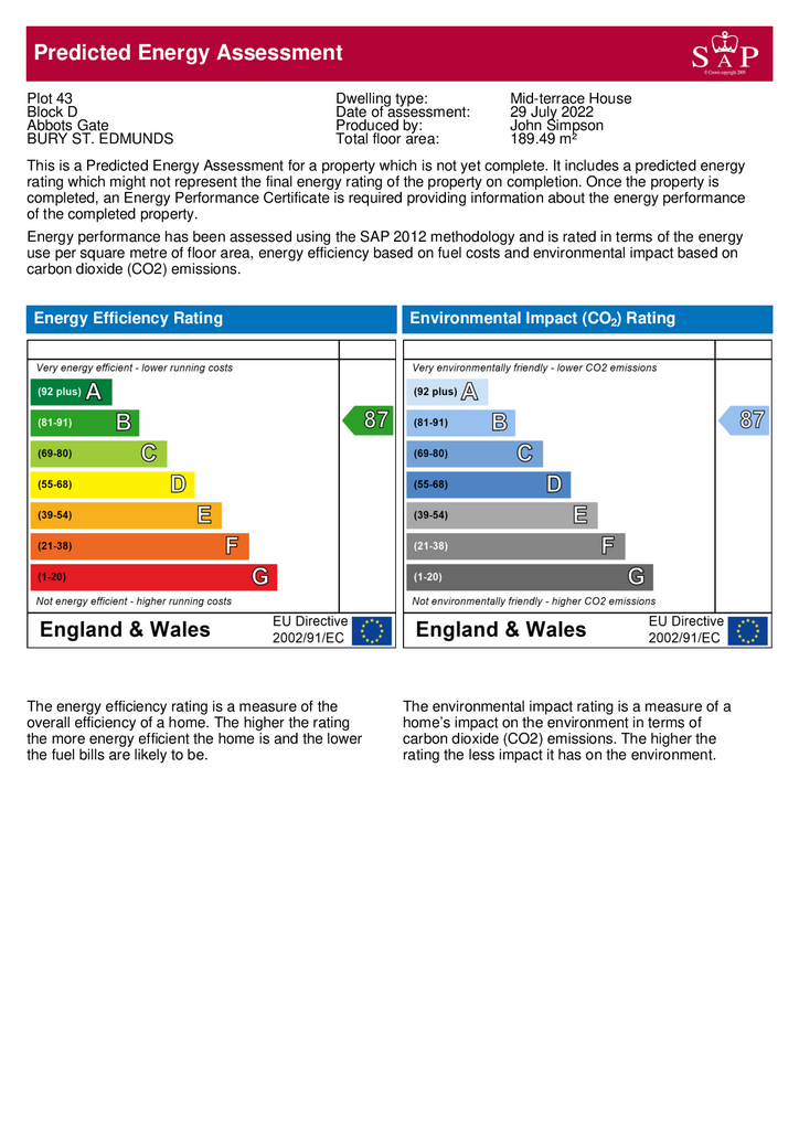 Abbots Gate-Plot 43-Predicted EPC