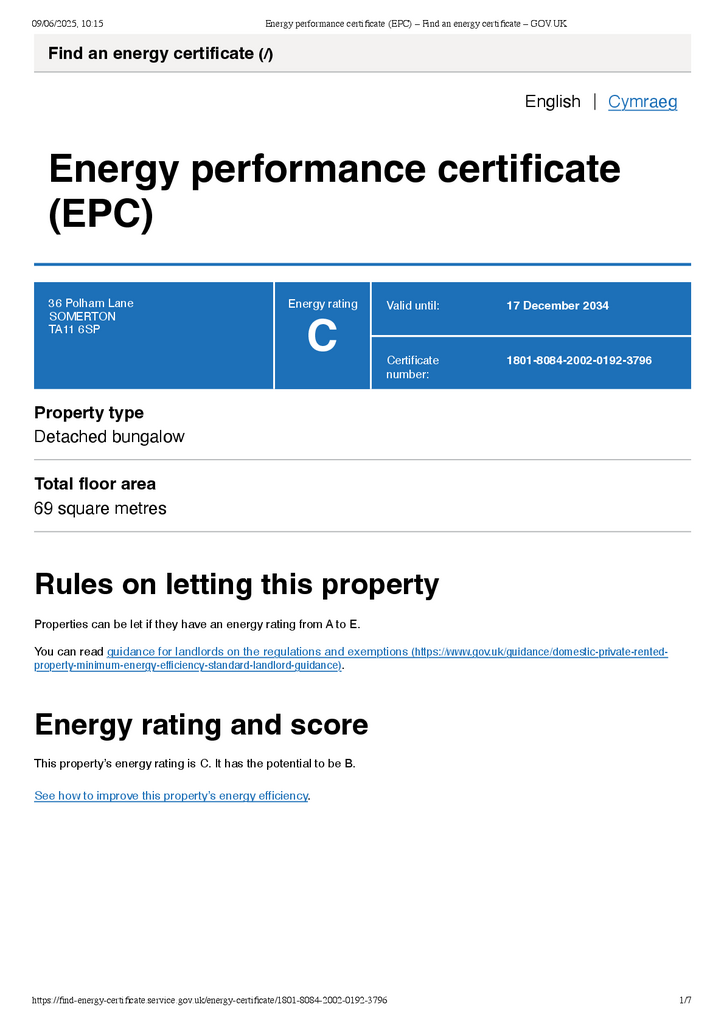 Energy performance certificate (EPC) – Find an ene