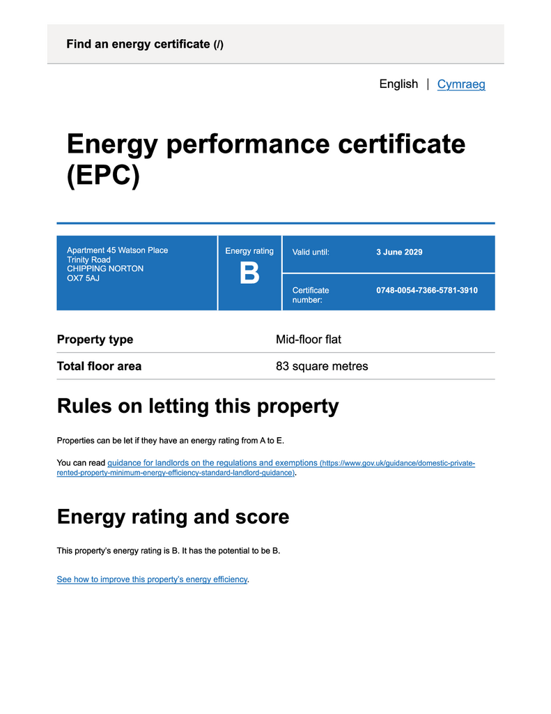 EPC Certificate