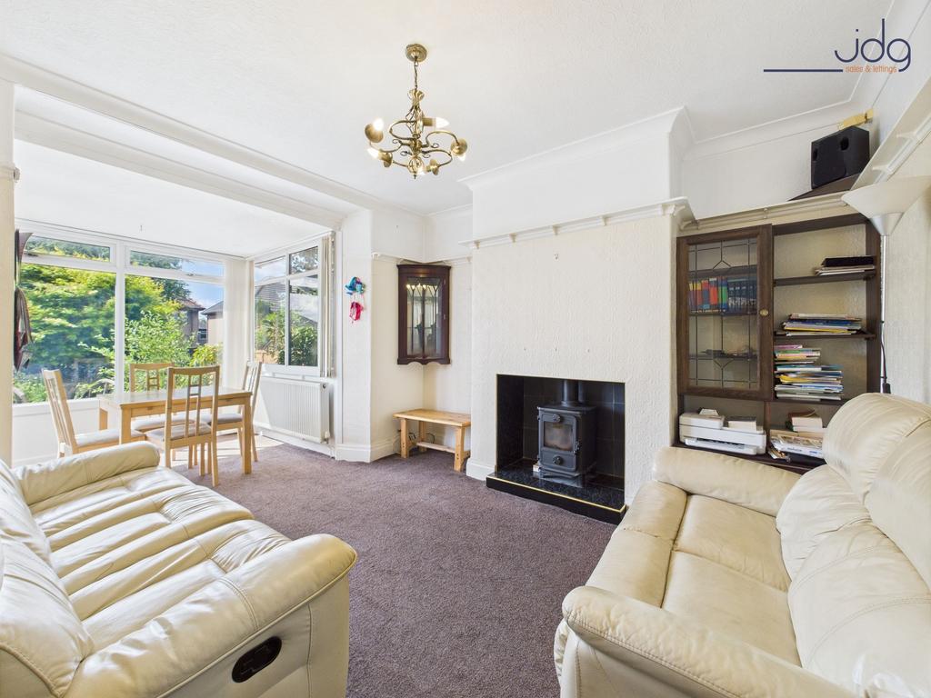 Living Room with extended sunroom and...