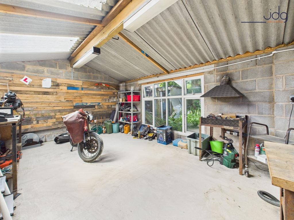 A detached workshop with electricity