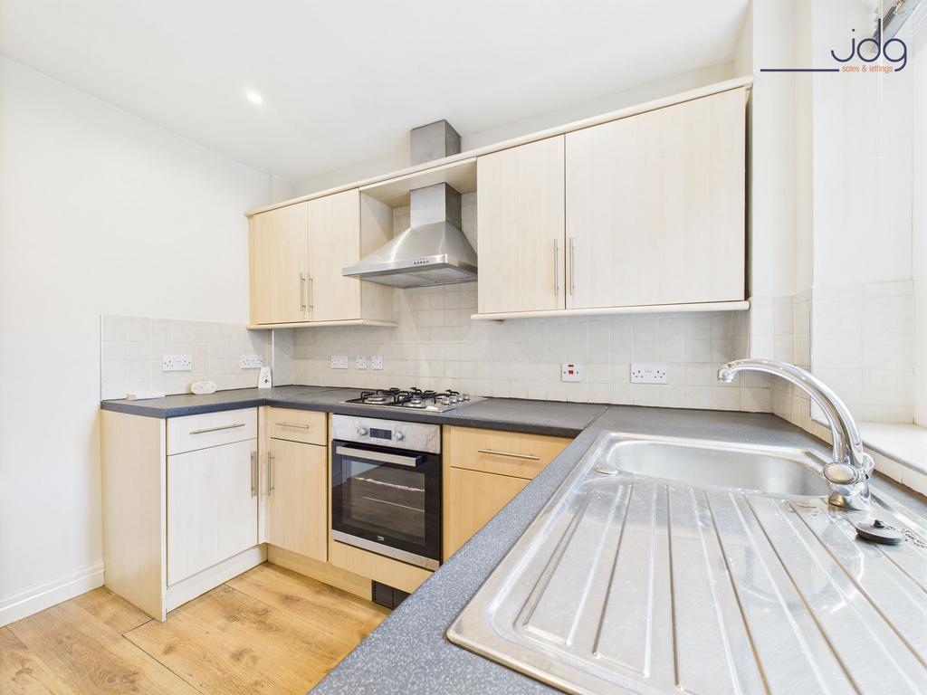Modern beech-style kitche