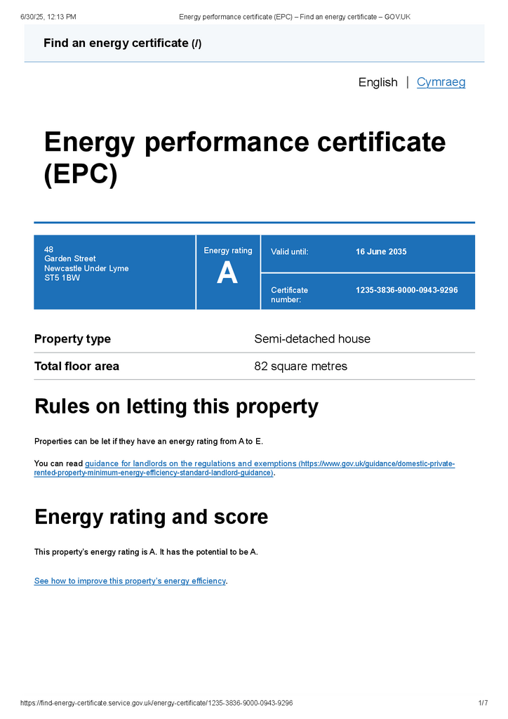 EPC Certificate