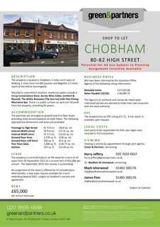 Retail property (high street) to rent, 80-82 High St Chobham GU24 8LZ