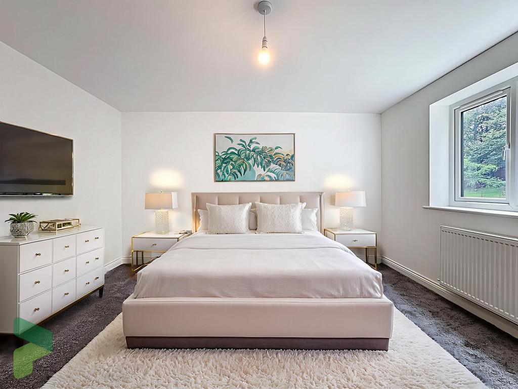 Virtually staged bedroom