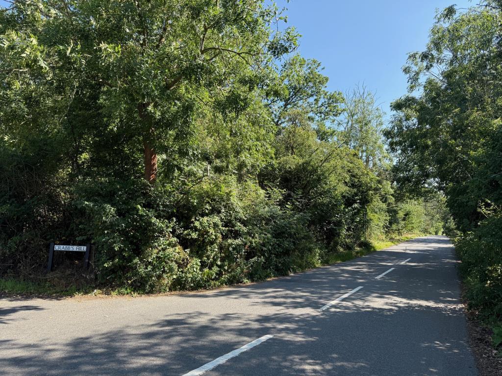 View looking down Crabbs Hill from the junction