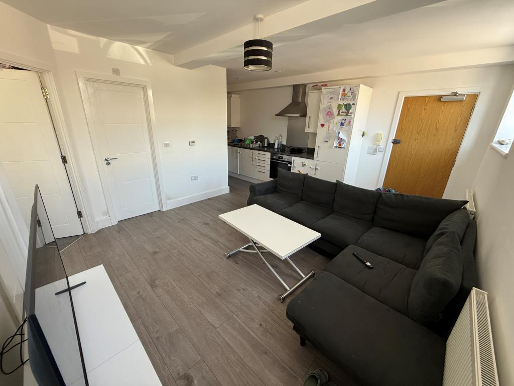 Flat one living room and kitchen