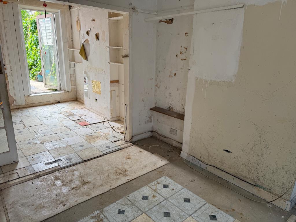 Studio room showing glazed door to rear patio