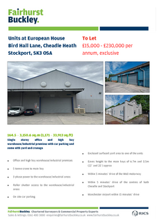 Warehouse to rent, Bird Hall Ln Stockport SK3 0XX