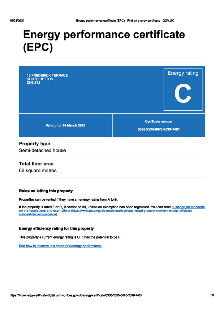 Energy performance certificate (EPC) - Find an ene