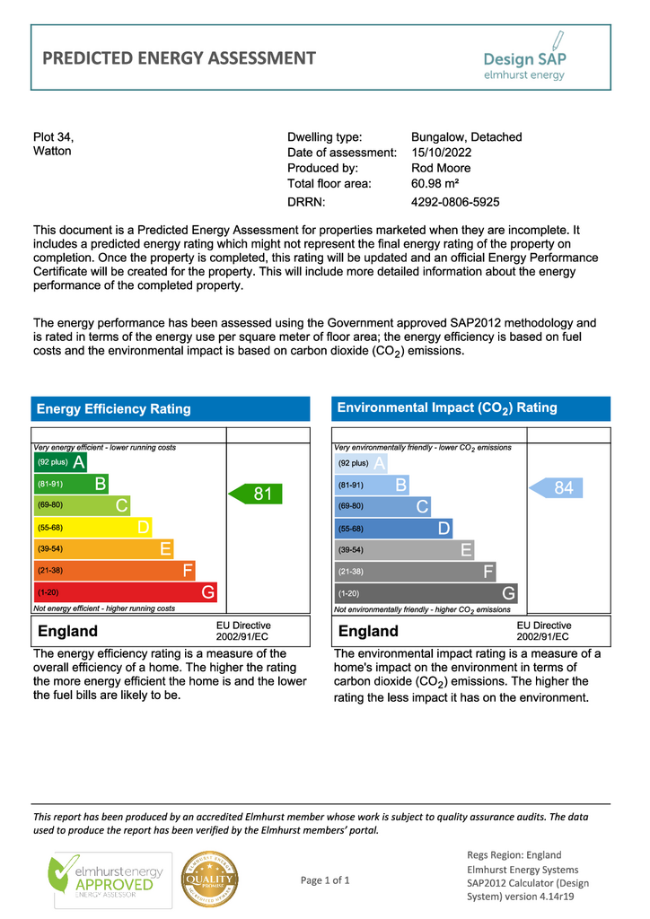 Predicated Energy Assessment