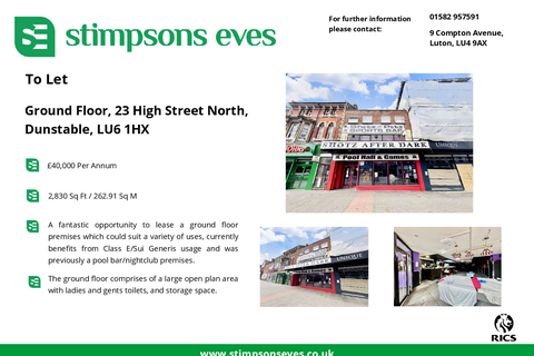 Retail property (high street) to rent, 23 High Street N Dunstable LU6 1XH