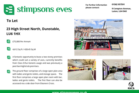 Retail property (high street) to rent, 23 High Street N Dunstable LU6 1XH