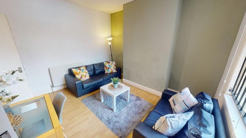 Bright and inviting living room with modern fur...