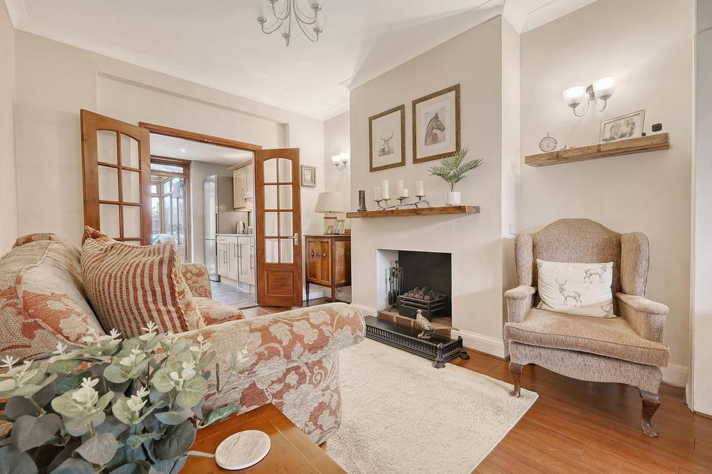 Living room, fireplace