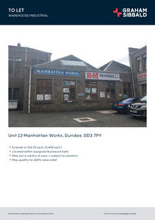 Industrial unit to rent, 15 Manhattan Works Dundee DD3 7PY