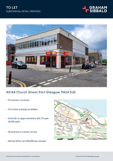 Shop to rent, 42-44 Church St Port Glasgow PA14 5JD