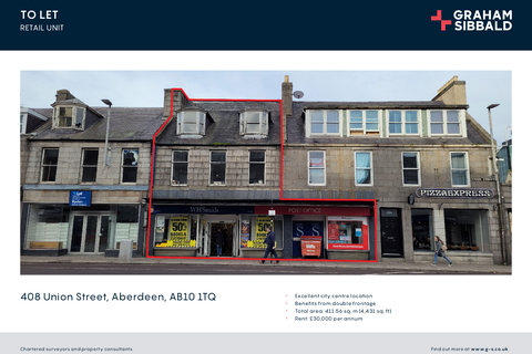Retail property (high street) to rent, 408 Union St Aberdeen AB10 1TQ