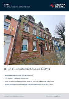 Retail property (high street) to rent, 30 Main St Cockermouth CA13 9LH