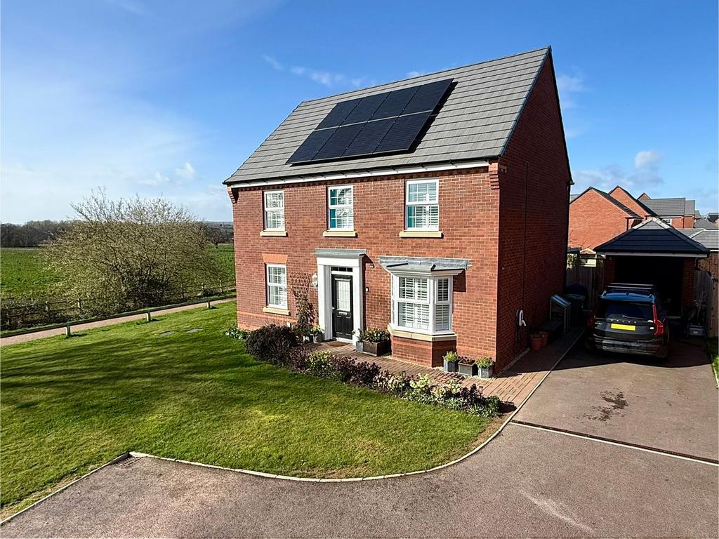 Detached house exterior, driveway, garden
