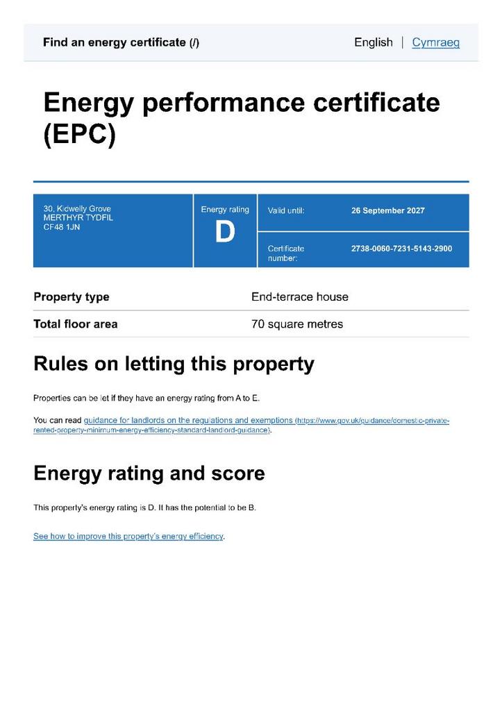 EPC (Contains public sector information licensed under the Open Government Licence v3.0.)