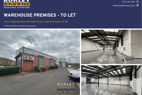 Warehouse to rent, Walter St Birmingham B7 5ET