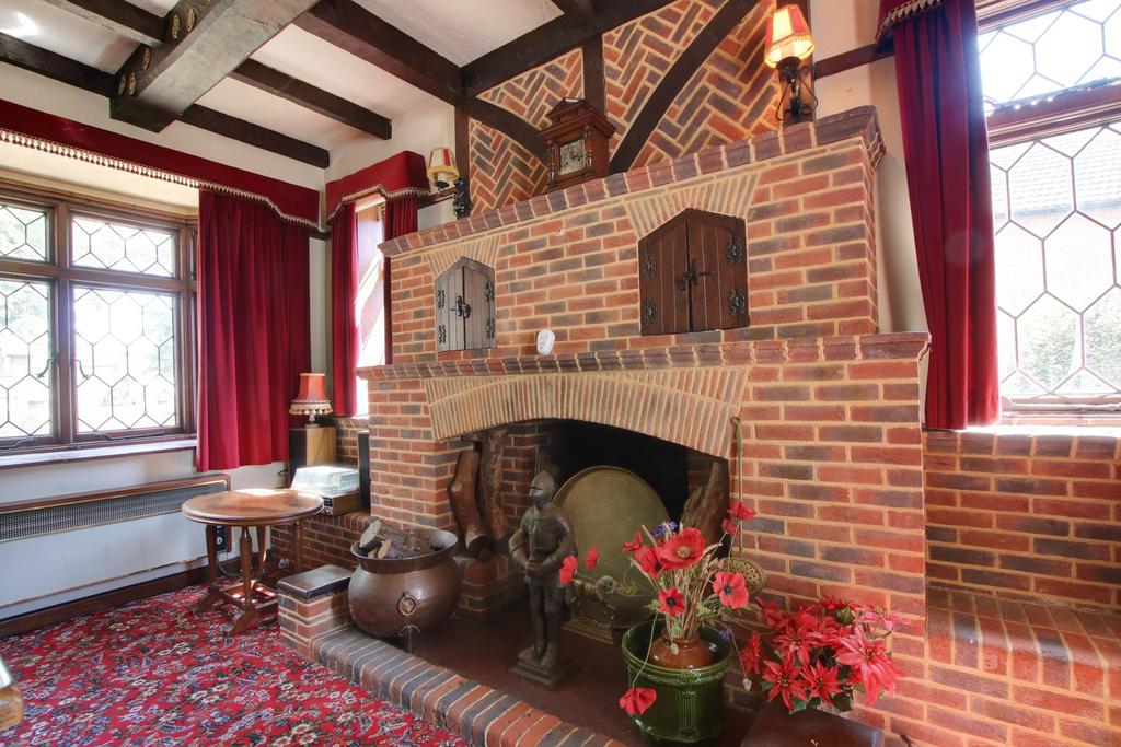 Fireplace in dining hall