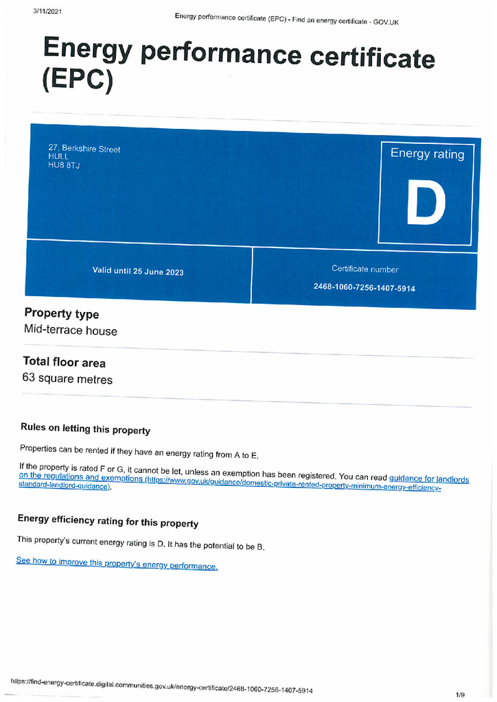 EPC Certificate