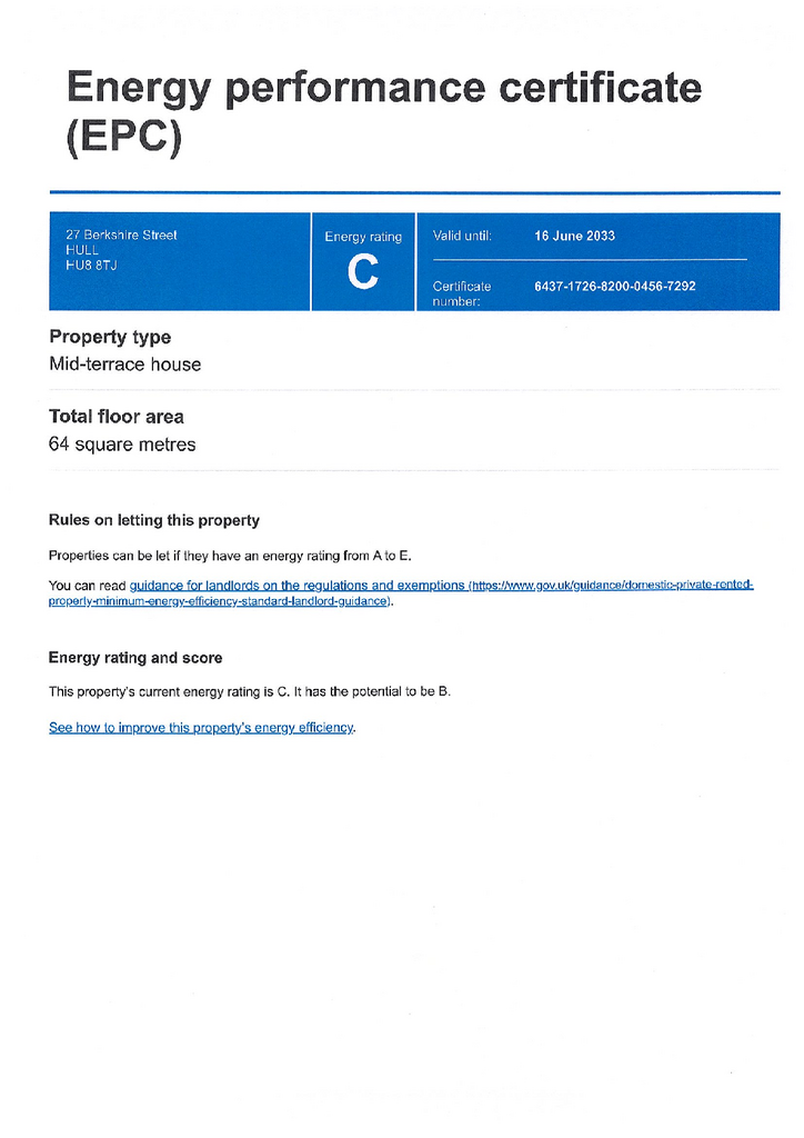 EPC Certificate