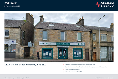 Retail property (high street) for sale, 132 St. Clair St Kirkcaldy KY1 2BZ