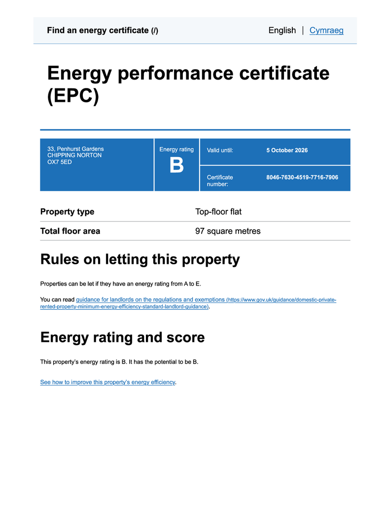 EPC Certificate