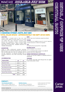 Retail property (high street) to rent, 4 George St Bath BA1 2EH