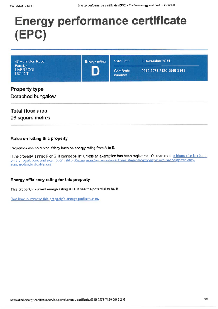 EPC Certificate