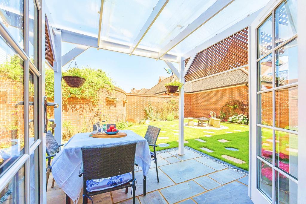 Patio and landscaped garden