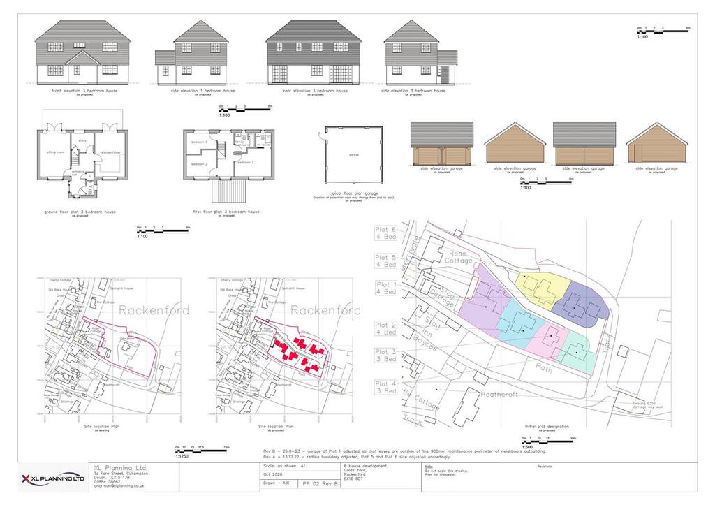 PP 02 Rev B 3 Bedroom house plans and elevations