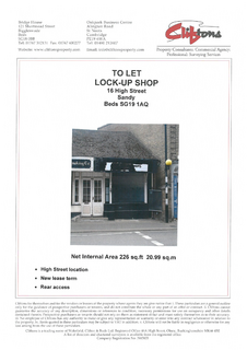 Retail property (high street) to rent, 16 High St Sandy SG19 1AQ